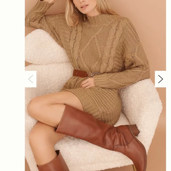 Anthropologie Amadi Leah Cable-Knit Sweater Dress Size S - Picture 2 of 13